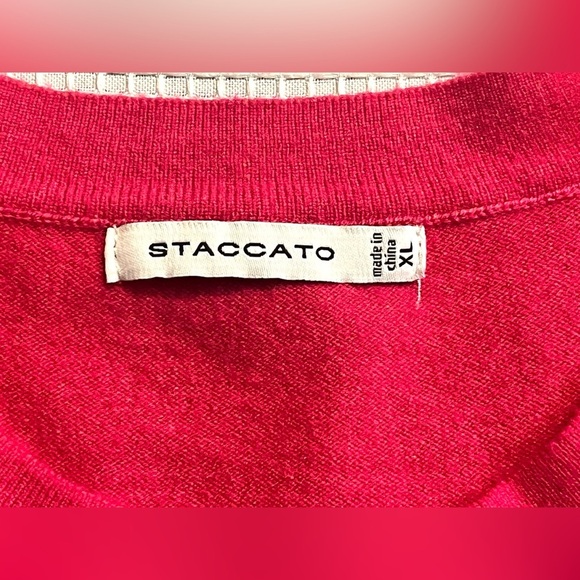 Staccato Women's Pink Sweater w Buttons on Sleeves Size XL - Picture 4 of 12